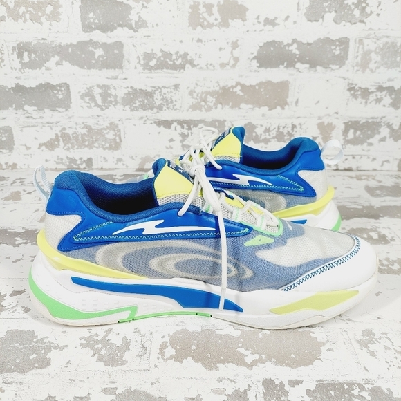 Puma RS Fast Paradise White Blue Lace Up Running Athletic Low Top Sneakers M826 - Picture 2 of 9